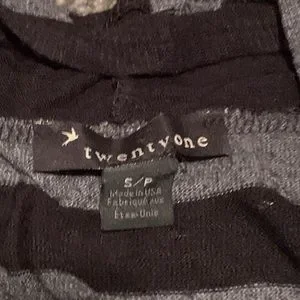 Forever 21 Tops Black And Gray Striped Sleeveless Open Front